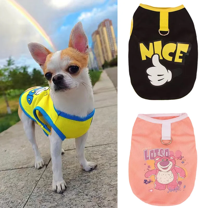 Chaleco de malla transpirable para perro, ropa con estampado bonito para mascotas pequeñas, Chihuahua, bichón, Frise, Verano