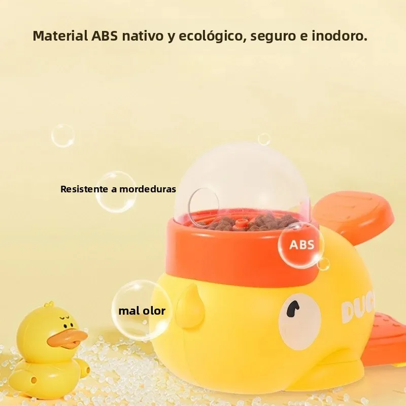 Alimentador de rompecabezas para perros, dispensador interactivo de comida para mascotas, diseño de pato de dibujos animados, alimentador automático antideslizante para mascotas, juguetes para entrenamiento de perros - imagen 3