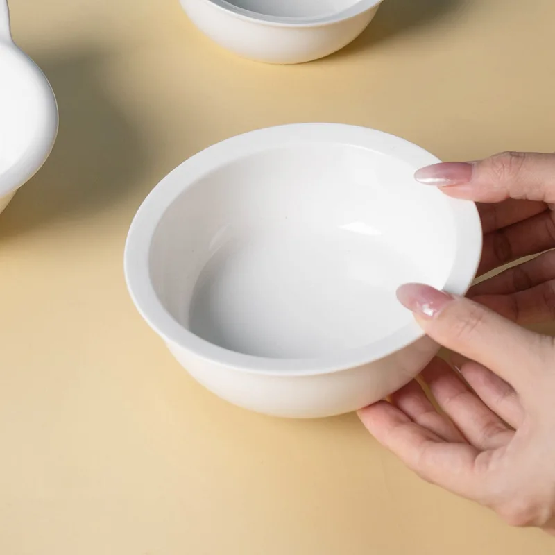 Cuenco individual de cerámica blanca pura para mascotas, cuenco individual para cachorros, gatos, perros, suministros seguros ecológicos para comer y beber, accesorios para perros - imagen 4