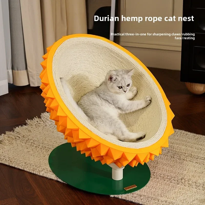Tablero rascador para gatos Durian, garra de molienda, mecedora para gatos, productos para mascotas, nido, rascadores de Sisal de gran tamaño, muebles - imagen 2