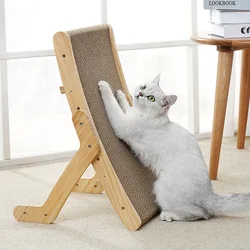 Rascador de cartón reversible para gatos – Marco de madera maciza