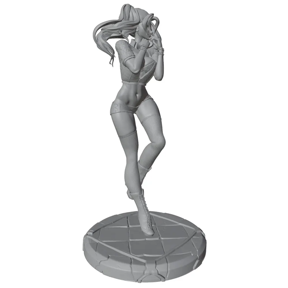 Figura decorativa anime 3D impresa en gris, sin montar ni pintar - imagen 5