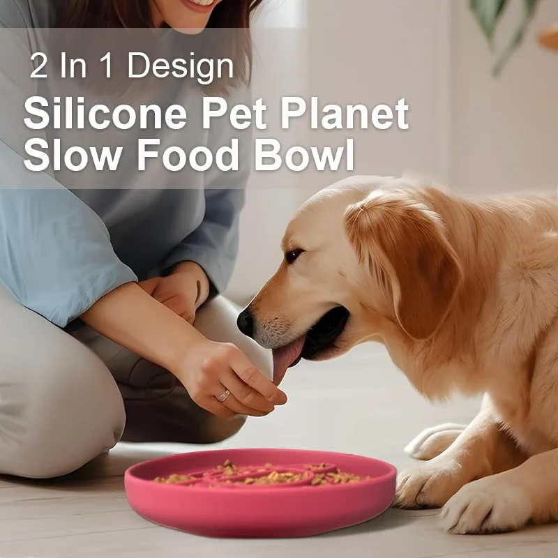 Cuenco de comida lenta para perros, plato para lamer de silicona, ayuda saludable, redondo, antiasfixia, cuenco de comida para mascotas engrosado, productos de entrenamiento para comederos para mascotas - imagen 3