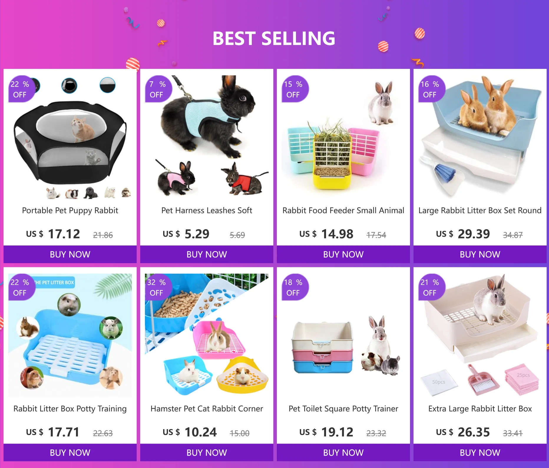 Bandeja sanitaria rectangular con borde para gatos VOFORD