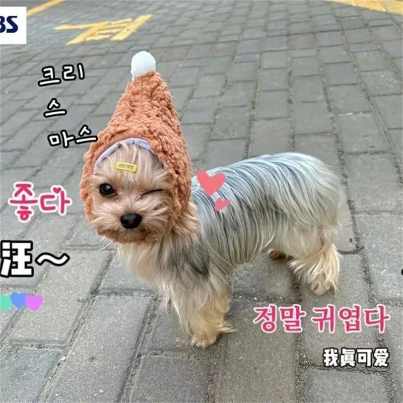 Gorro para perro pequeño, gorro de peluche cálido para invierno, gorros para gato, bonito auricular cálido, accesorios para cachorros para perros pequeños - imagen 3