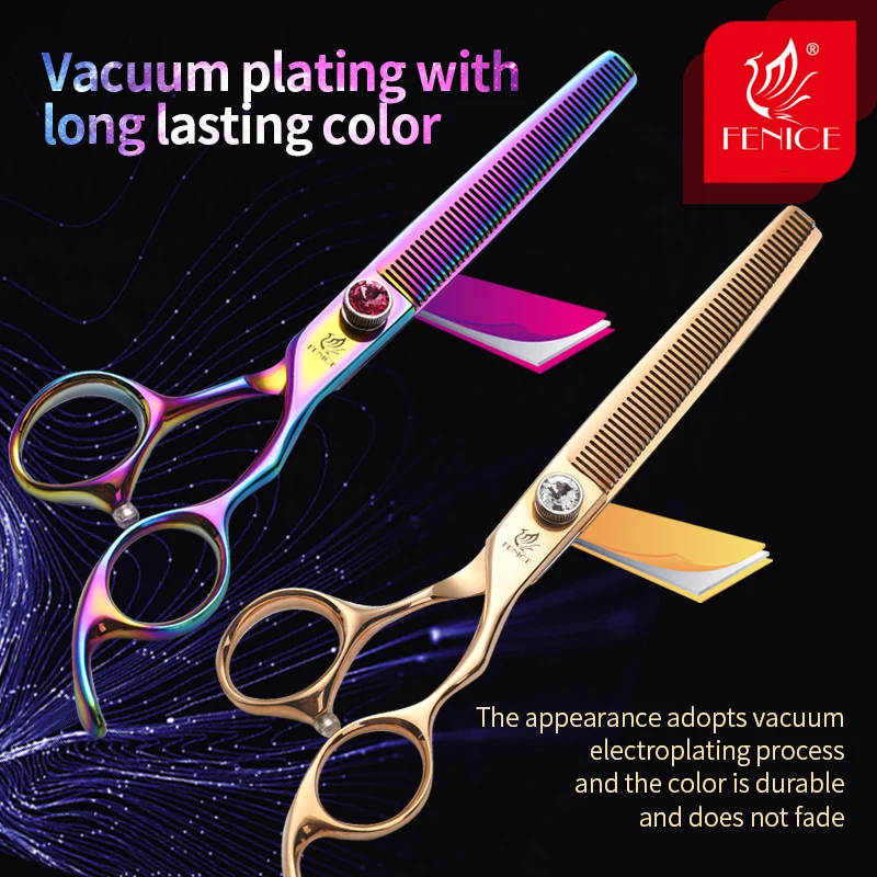 Fenice-Tijeras profesionales para perros, 7 pulgadas, tijeras de aseo para perros, tijeras de adelgazamiento, tasa de adelgazamiento de about20-25 % - imagen 3