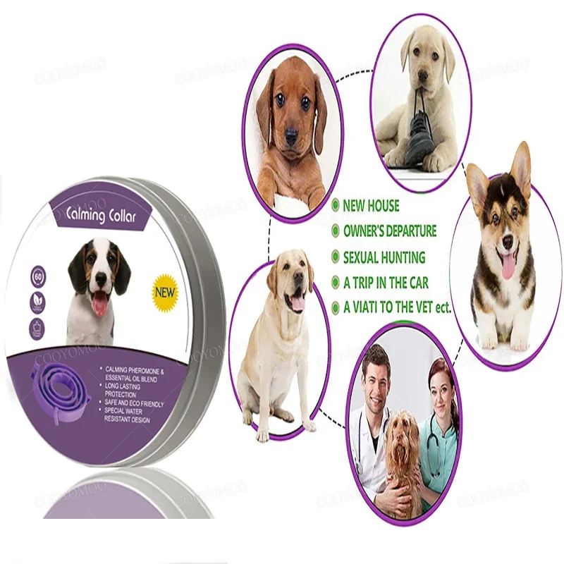 Nuevo lanzamiento de Collar de feromonas calmante para perros, Collar cómodo ajustable para aliviar la ansiedad para cachorros y gatitos, accesorios para perros grandes - imagen 5