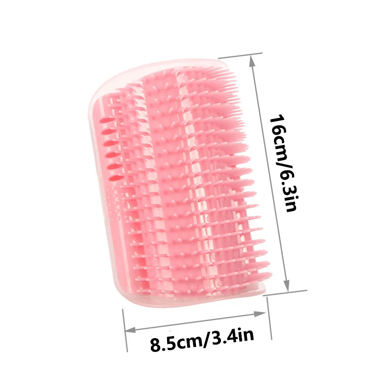 Peine rascador de esquina de pared con hierba gatera, herramienta de aseo, cepillo de aseo para piel larga y corta, gatito, gatos y perros, suave - imagen 3