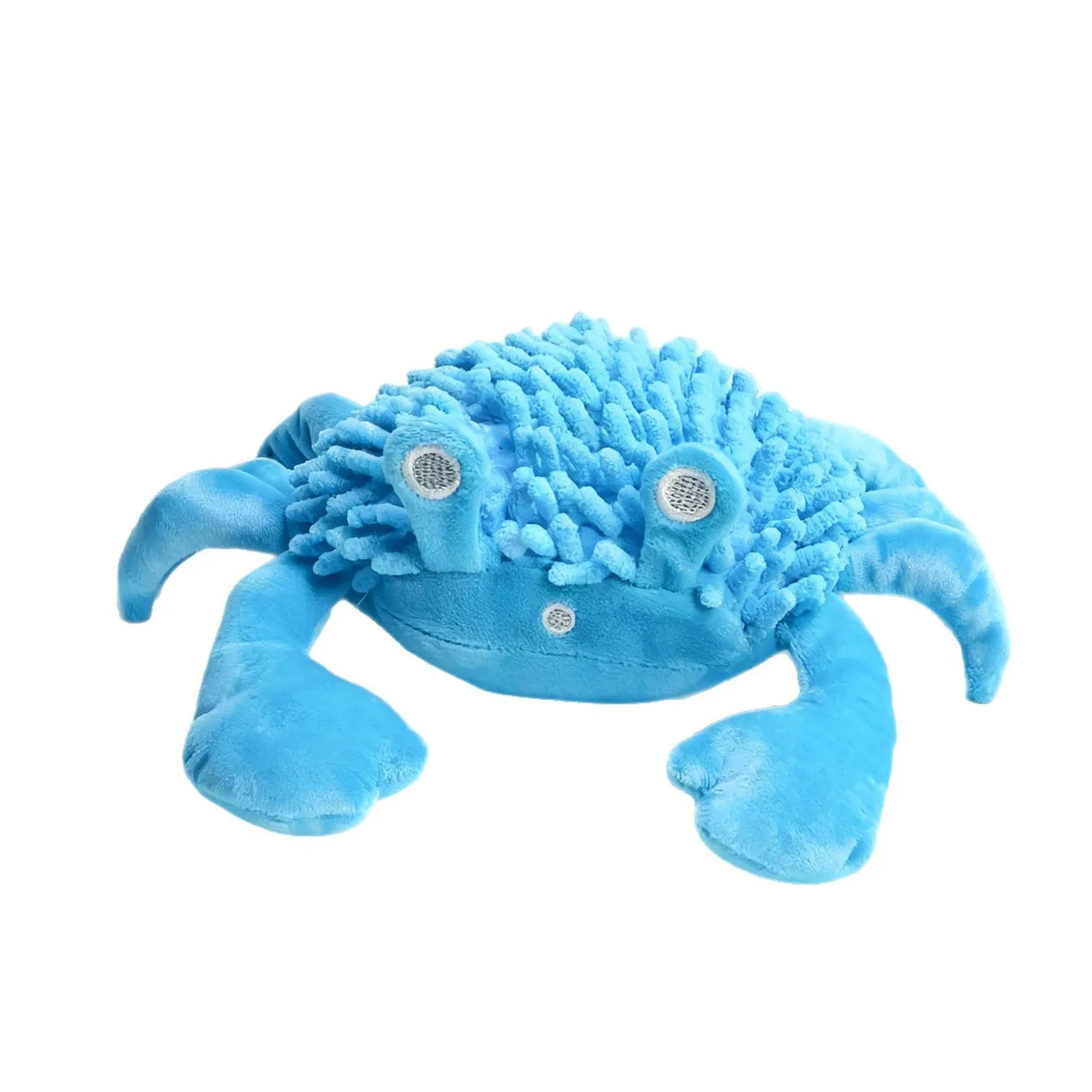 Juguete de peluche para perros con forma de cangrejo, juguete interactivo chirriante para masticar para limpieza de dientes, juguete para mascotas resistente a mordeduras para aliviar el aburrimiento y el estrés, - imagen 5