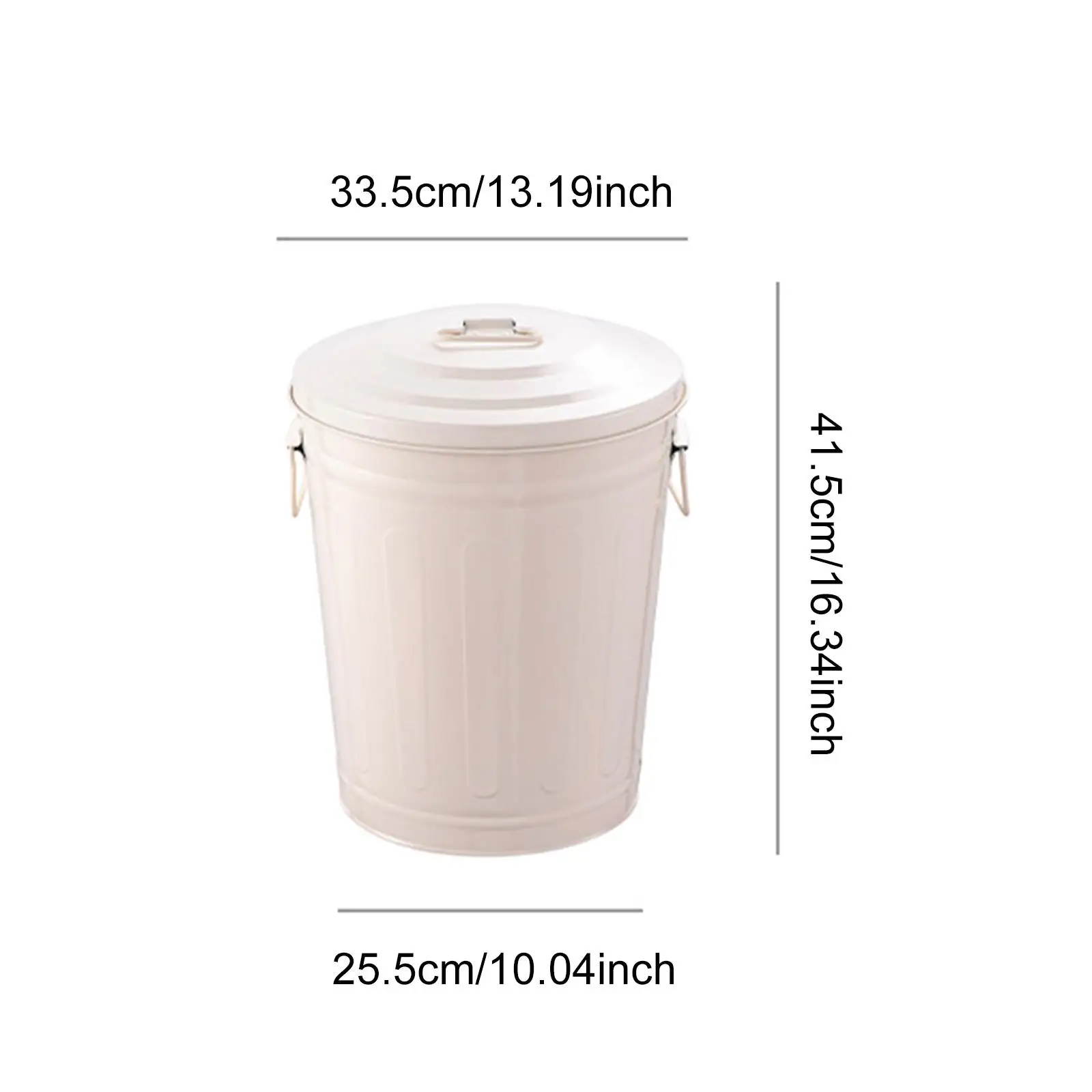Metal Trash Can 23L Heavy Duty Decorative Sturdy Outdoor with Seal Lid Iron Garbage Can Garbage Container for Farm Garden Patio