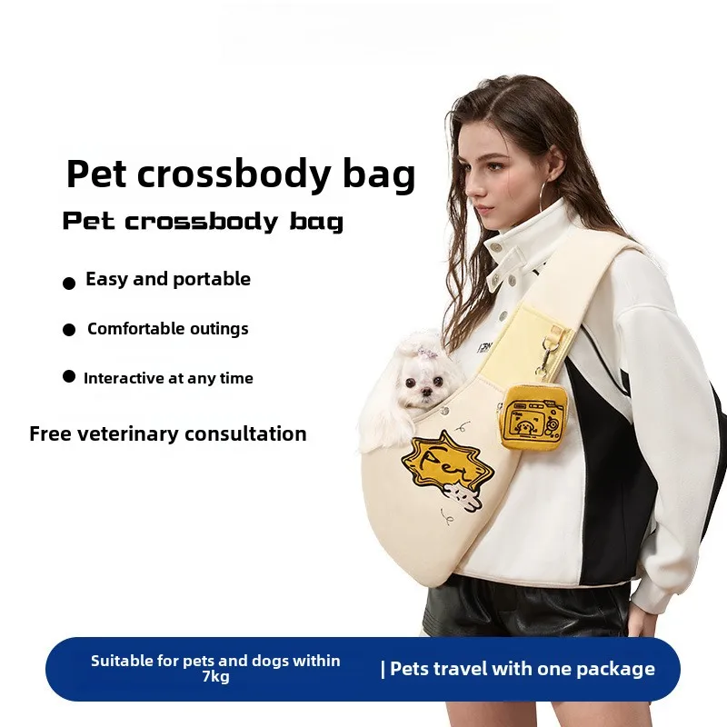 Mochila de hombro tipo bandolera para mascotas, bolso cómodo portátil para gatos, perros, productos de accesorios de viaje al aire libre de gran capacidad