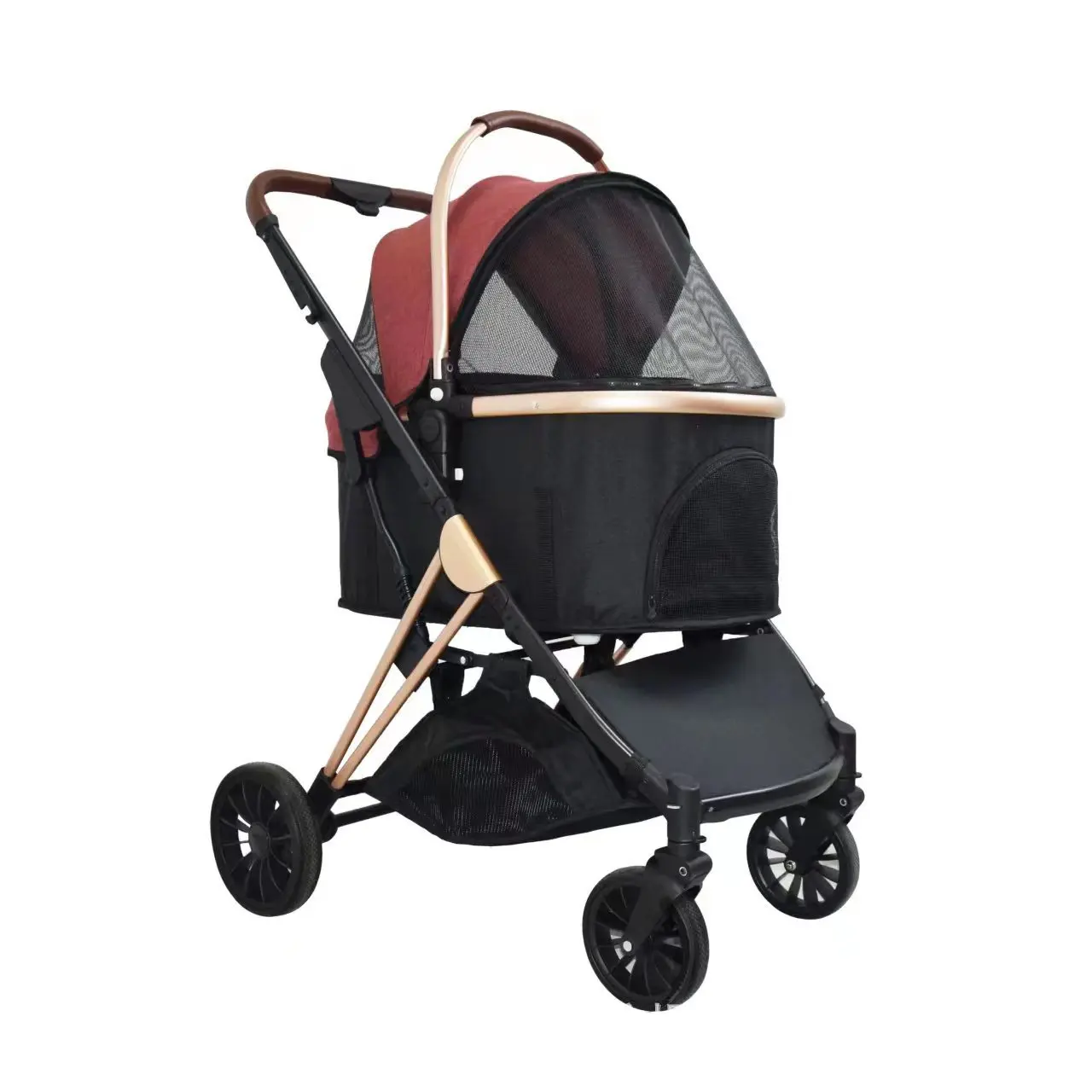 Cochecitos plegables separados 3 en 1 para mascotas, cochecitos para perros y gatos con vista alta, carrito para mascotas, suministros para perros y gatos - imagen 5