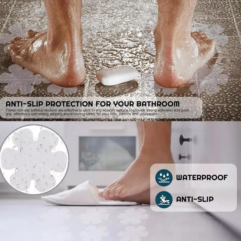 Pegatina de ducha antideslizante, bañeras de seguridad de 24 piezas, tinas de baño con rascador, transparente - imagen 2
