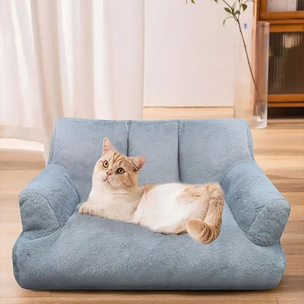 Sofá cama para mascotas de interior para gatitos, cama cómoda para perros pequeños a medianos, suministros para mascotas, sofá cama para gatos, calidez de invierno