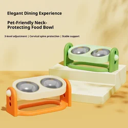 Cuenco doble elevado inoxidable para perros y gatos altura regulable