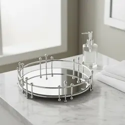Bandeja decorativa para gatos y perros de metal con espejo para dormitorio