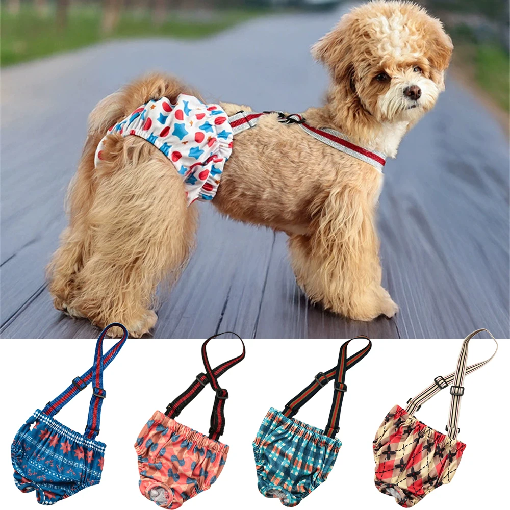 Pañal lavable y transpirable para perros, pantalones cortos reutilizables para perros, bragas, ropa interior sanitaria, calzoncillos para perros
