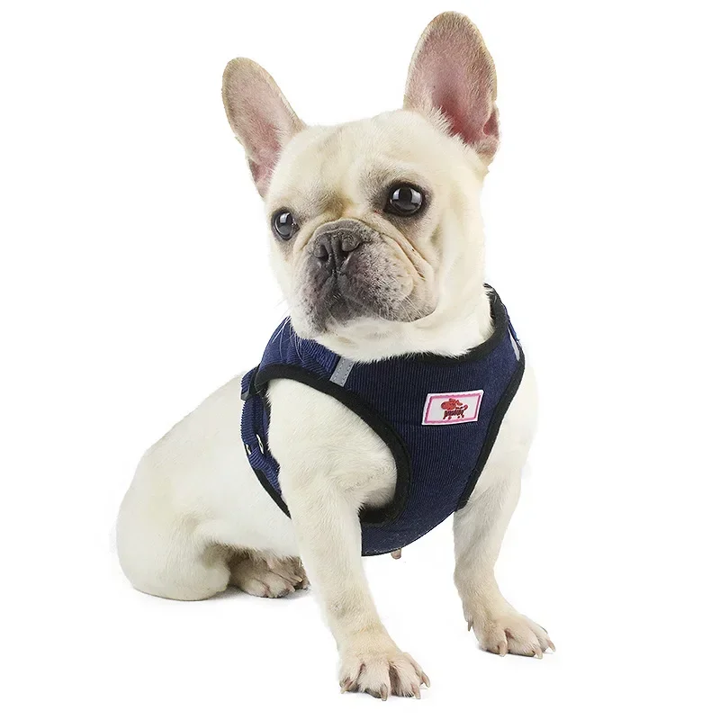 Arnés para perros, cuerda de tracción para perros, pana, correa para el pecho transpirable para perros, correa reflectante para el pecho para mascotas, juego de cuerdas para caminar