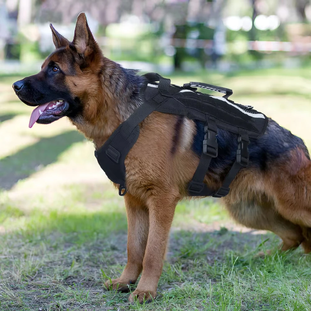 Arnés táctico ajustable para perros medianos y grandes, equipo reflectante de grado militar para servicio de adiestramiento de perros, aventura al aire libre - imagen 5