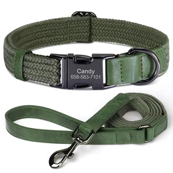 Collar y correa de nailon para perros – Set resistente y regulable