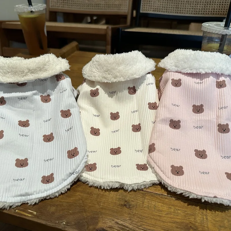 Chaleco acolchado de algodón grueso para mascotas, Teddy Schnauzer, ropa para perros pequeños, productos cálidos de dibujos animados a prueba de frío para otoño e invierno - imagen 2