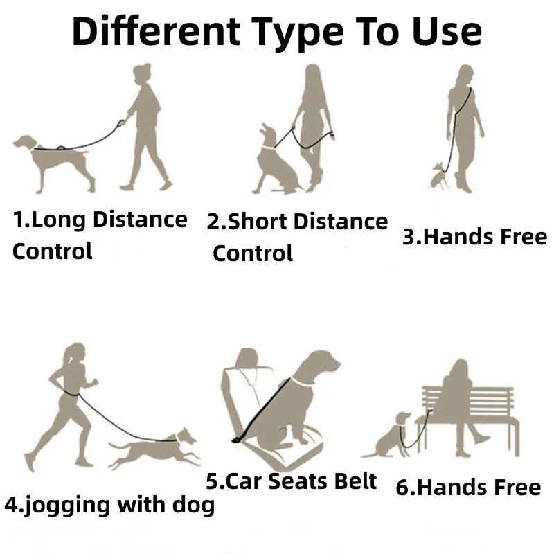 Correa de nailon para perros, correas elásticas para caminar, trotar, multifunción, suministros para mascotas - imagen 4