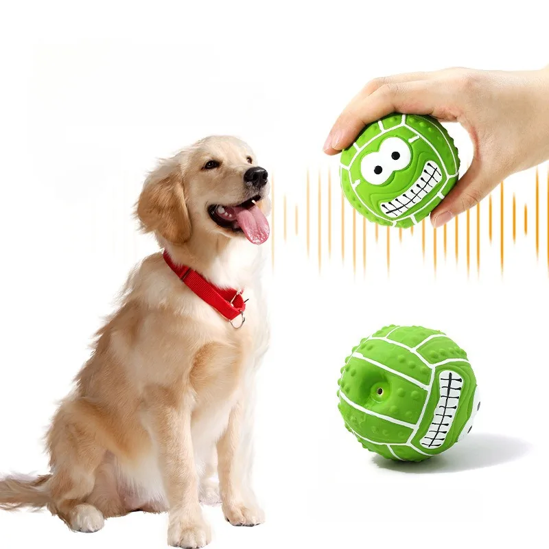 Bola de látex para perros, juguetes para chirrido, suministros de juego interactivos para interiores, moler dientes resistentes al masticable, productos de entrenamiento para lanzar mascotas - imagen 3