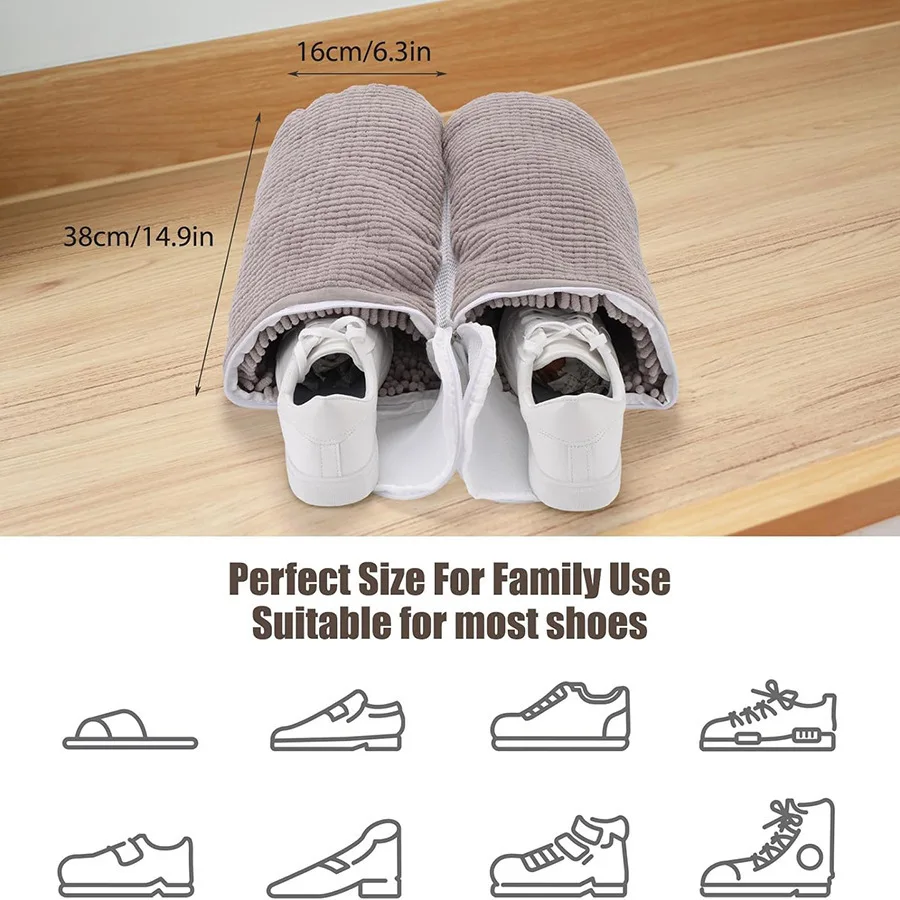 Bolsa de lavado de zapatos duradera, práctica bolsa de lavado de zapatos de viaje, con cremalleras fuertes, bolsa de lavado de ropa de zapatos antideformación para uso doméstico - imagen 4