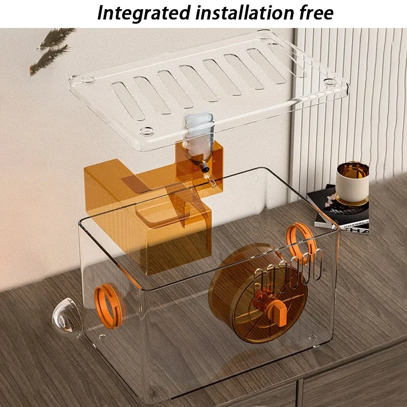 Jaulas para hámster de 2 niveles, juego de tamaño grande, jaulas para hámster grandes, casa transparente con túneles de rueda, Villa para hámsteres, baño, producto para mascotas - imagen 2