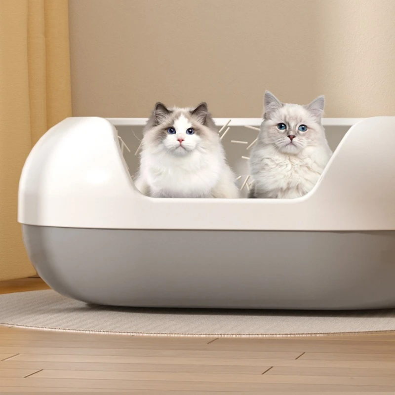 Caja de arena para gatos extra grande semicerrada estilo cápsula - imagen 3