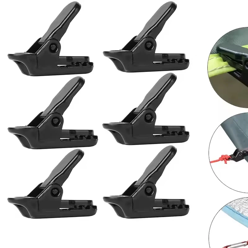 Clip para toldo de tienda de campaña, cuerda de plástico de doble agujero, hebilla ajustable, Clip de cocodrilo para acampar al aire libre y senderismo, 10-20-30 Uds. - imagen 2