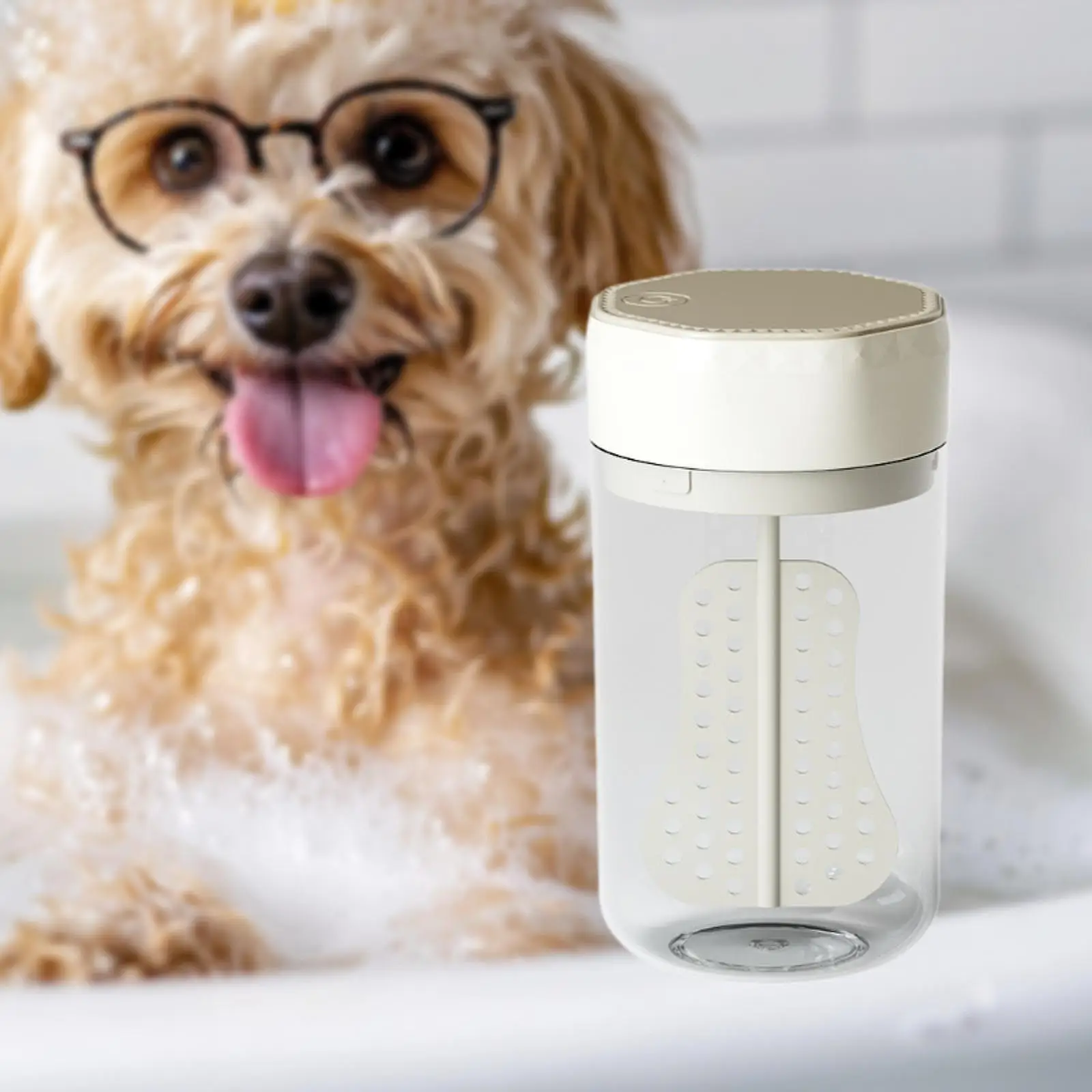 Máquina eléctrica de espuma para limpieza de perros, suministros de baño multiusos para ducha de mascotas, botella mezcladora, dispensador de champú para perros, gatos, cachorros y perros - imagen 4