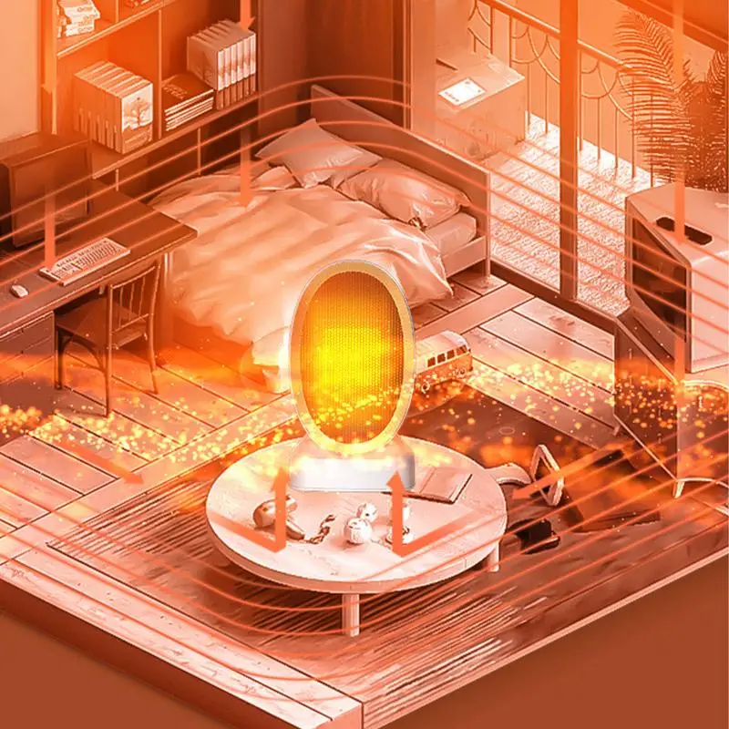 Calentadores de escritorio portátiles de cerámica PTC, calefacción rápida, calentadores de espacio interior para piso, mesita de noche, mesa de estudio, escritorio de computadora - imagen 5