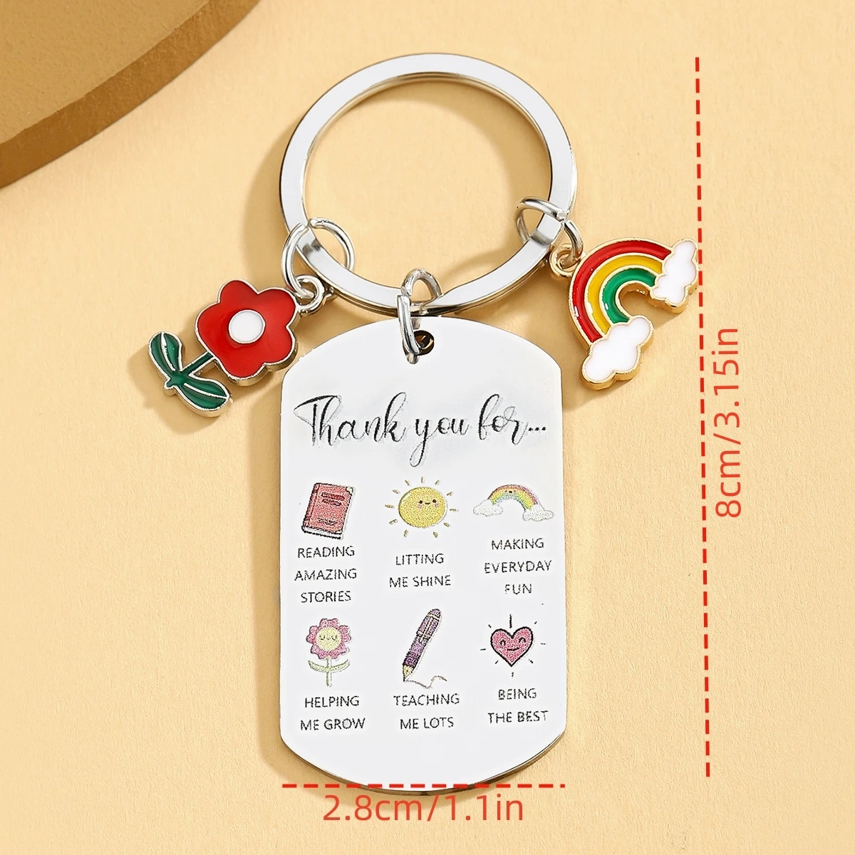 1 unidad de regalos de agradecimiento para profesores, llavero para mujer, bonito regalo de agradecimiento para profesores, regalo de Acción de Gracias, regalo del Día de San Valentín - imagen 4