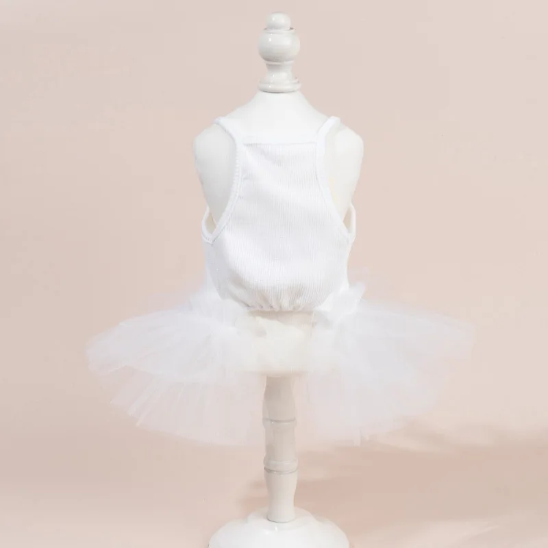 Vestido de princesa con lazo de malla fina para mascotas, vestido de encaje bonito para perros pequeños, ropa para cachorros, ropa para perros pequeños - imagen 4