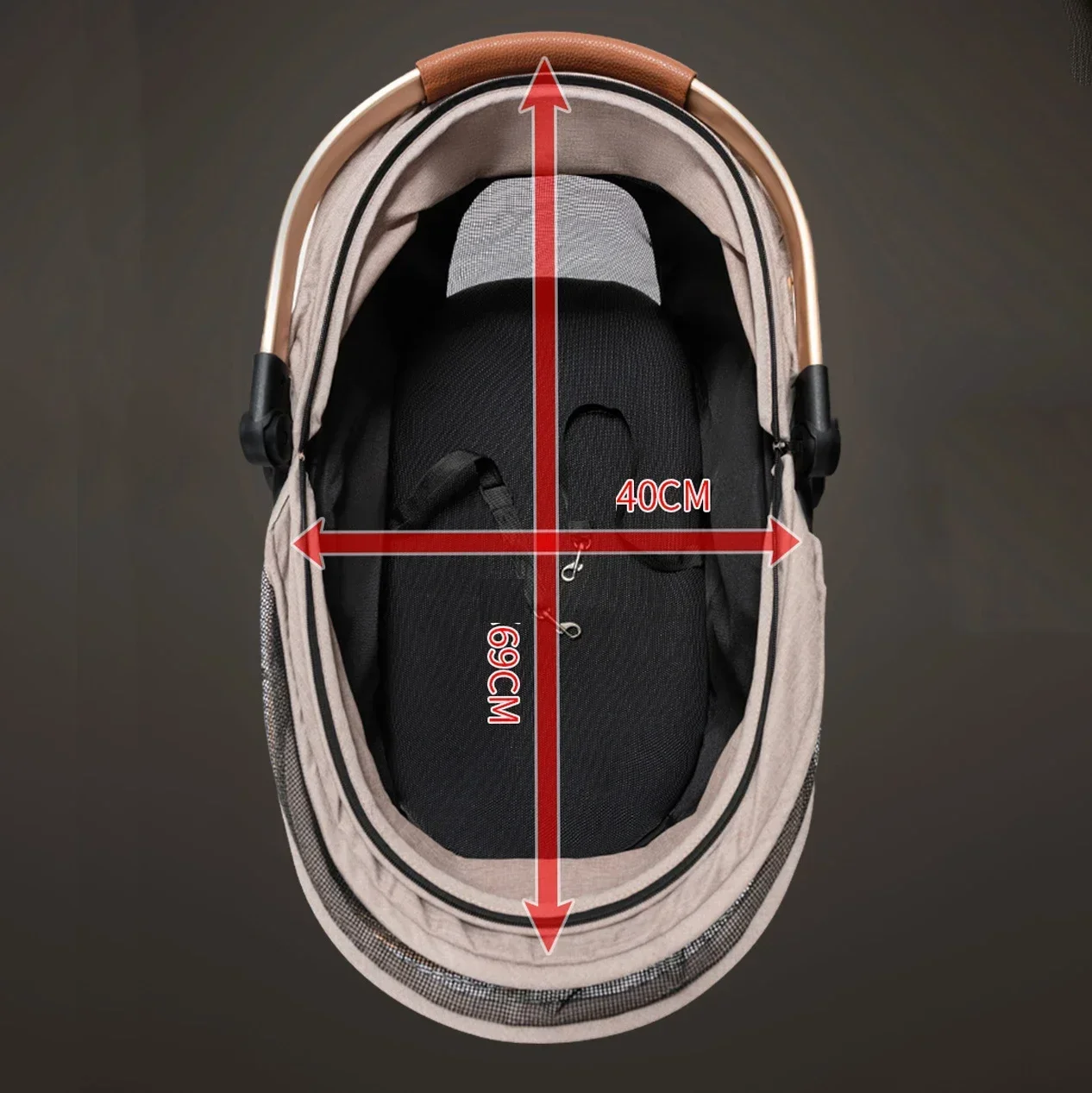 Cochecito para mascotas para perros, transporte portátil plegable desmontable, transpirable, a prueba de viento, carrito para mascotas de cuatro ruedas para gatos y perros - imagen 3