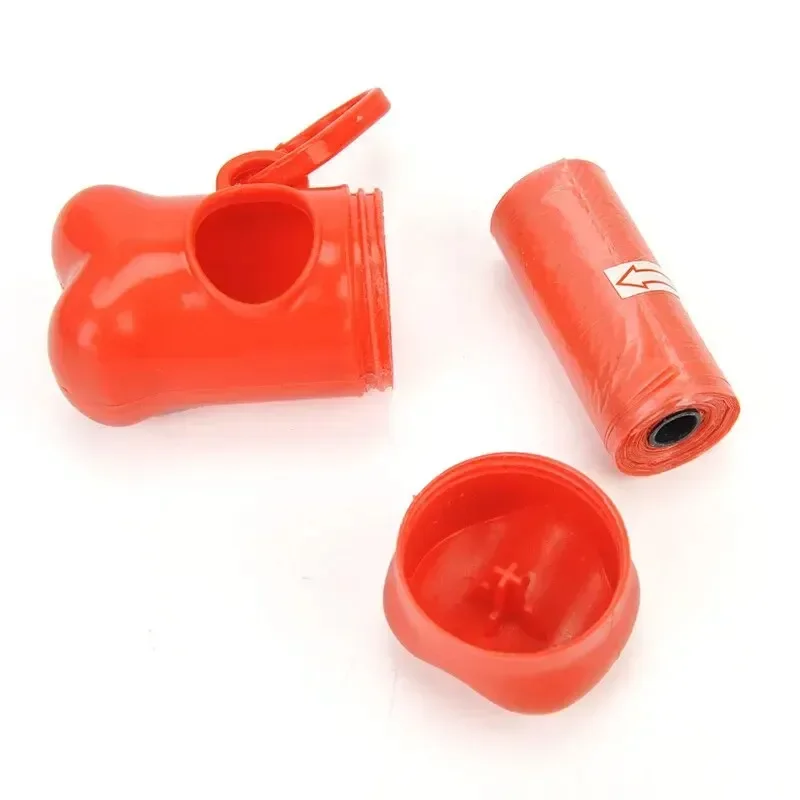 Caja en forma de hueso con dispensador de basura desechable, 1 piezas, soporte para bolsa de basura de plástico para perros y mascotas, 1 unidad - imagen 4