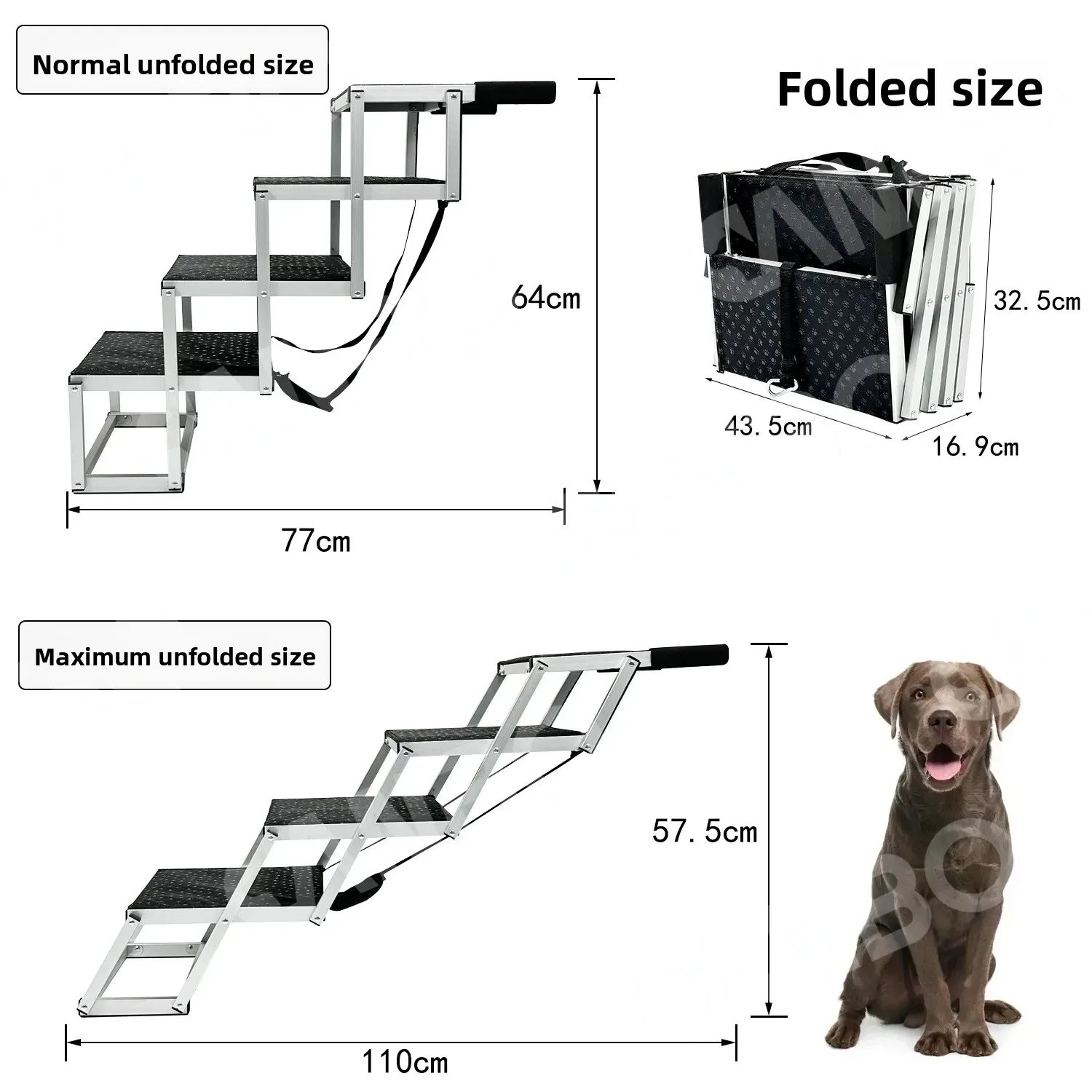 Rampa plegable de aluminio para perros portátil en coche y exterior - imagen 4
