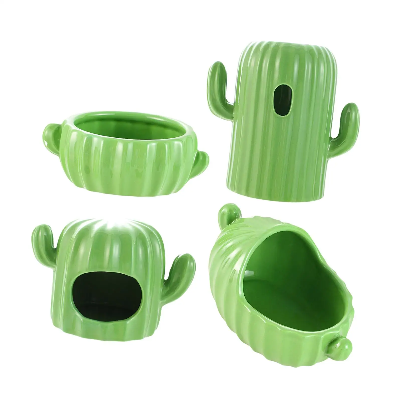 4Pcs Ceramic Hamster Hideout Small Animal Huts for Chipmunk Squirrels Ferret