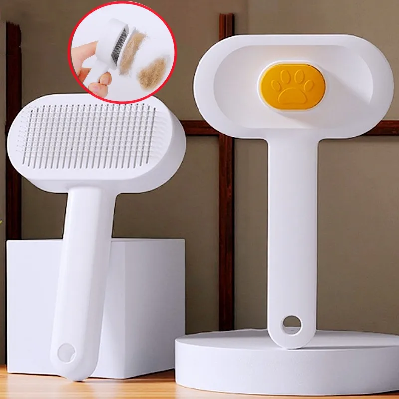 Cepillo para perros, removedor automático de pelo para mascotas, cepillo autolimpiante para gatos, cepillos de aseo para perros con un botón, peine de masaje para gatos, accesorios para mascotas