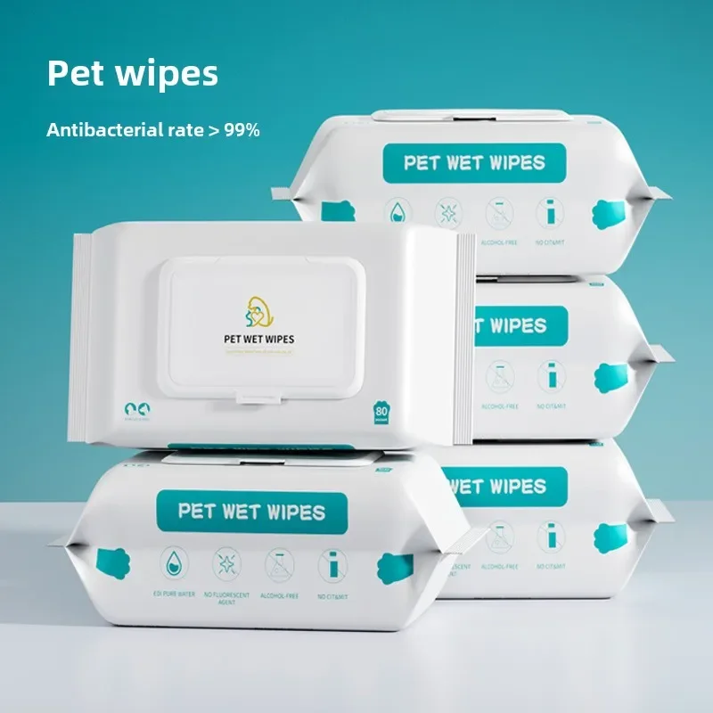 Toallitas para limpieza de mascotas, toallitas especiales para gatos, 80 piezas, toallitas desodorizantes para baño de perros, productos para gatos para mascotas