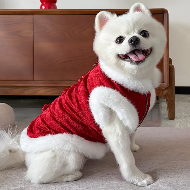 Abrigo festivo con capucha para perros y gatos estilo chino Año Nuevo - imagen 2
