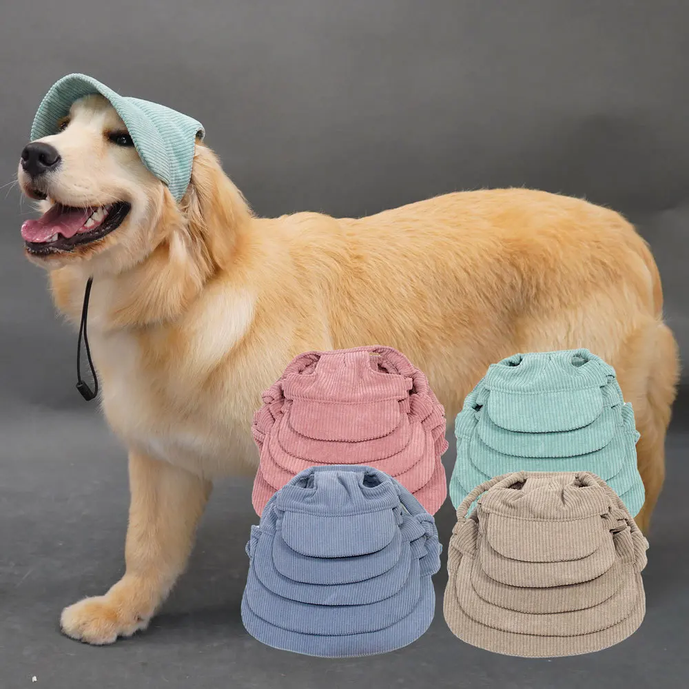Gorra de béisbol para perro con orejas que fuientan, Labrador de piel dorada, sombrero para mascotas, gorras para perros grandes, productos para mascotas