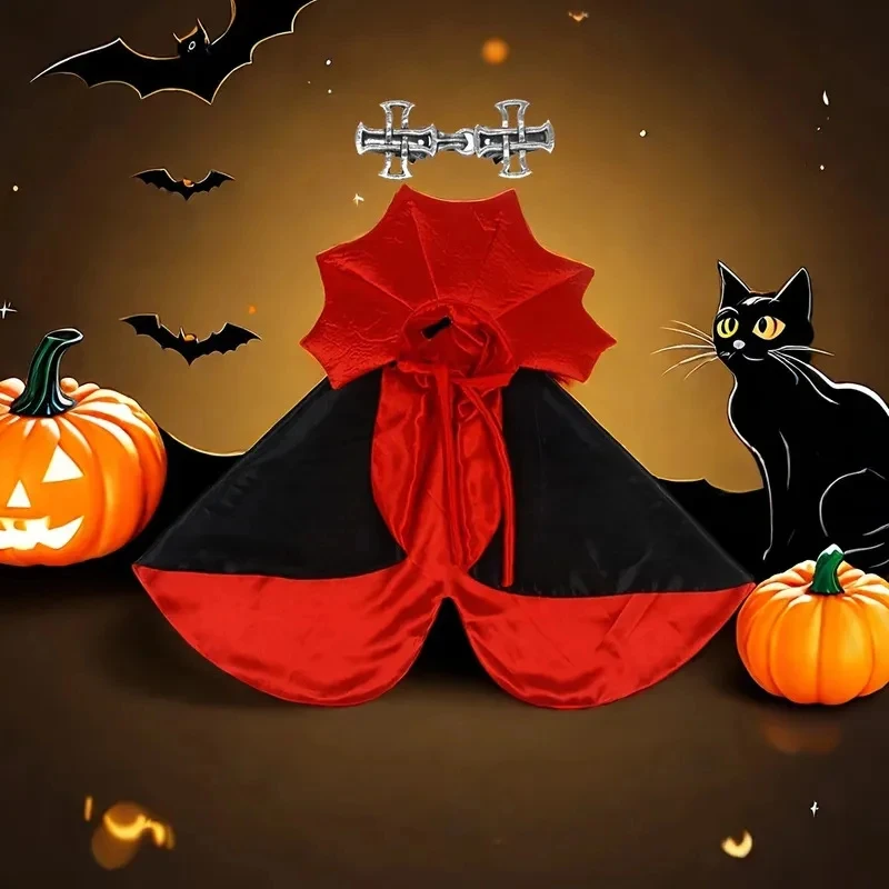 Disfraz de vampiro para gatos – Capa y sombrero de Halloween - imagen 3