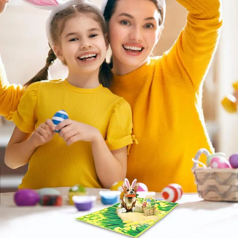 Tarjeta de felicitación de Pascua Feliz Día de Pascua tarjeta de felicitación exquisita tarjeta de regalo festiva para niños hijo hija niño niña y abuelos - imagen 5