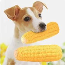 Juguete masticable interactivo látex forma maíz chirrido para perros