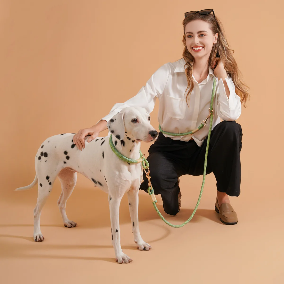 Collar de estrangulación para perro, cadena P deslizante, patrones bohemios, doble Clip, correa para perro, Collar ajustable para exteriores, correa para caminar y entrenar para mascotas - imagen 2