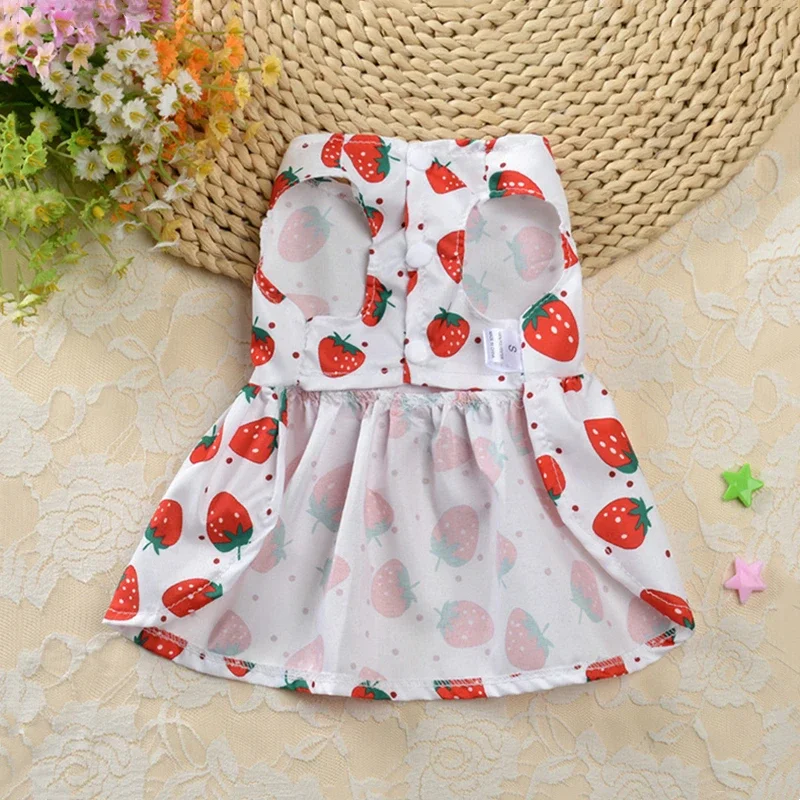 Vestido Floral con lazo fino para perro, vestido de princesa con estilo a presión, pequeño, fresco, dulce, Sección de primavera y verano, falda para perro y gato - imagen 4
