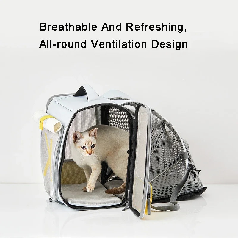 Mochila portátil extensible para mascotas, bolsa plegable y transpirable para transportar gatos de menos de 6kg al aire libre - imagen 4