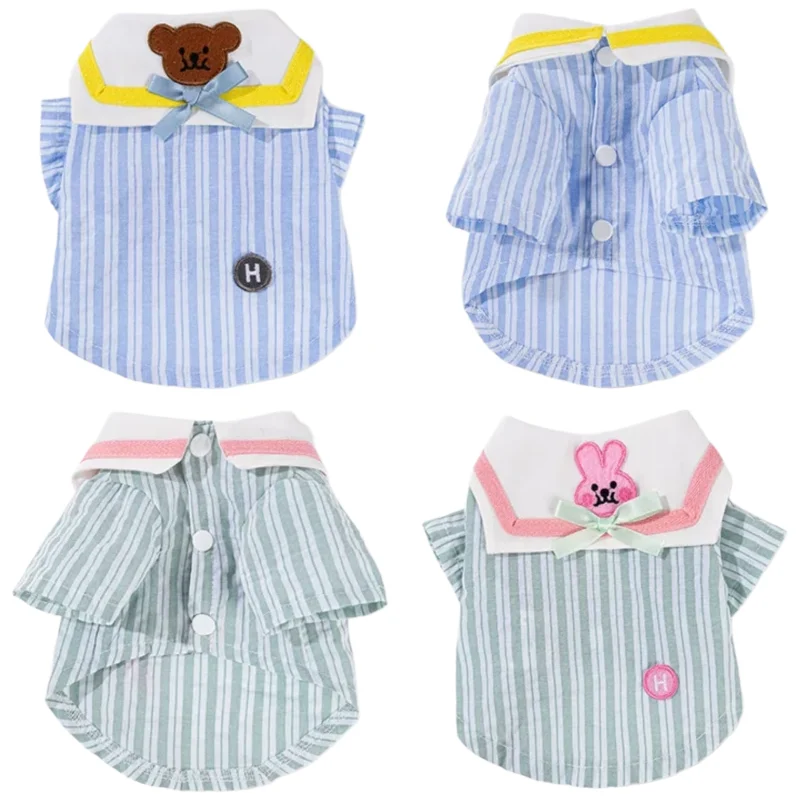 Conjunto verano con lazo para gatos y perros – Estampado oso - imagen 3
